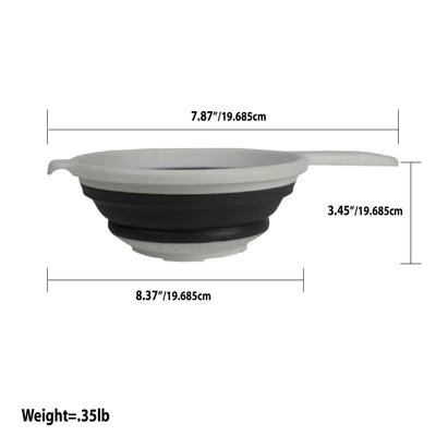 5 of 5:Home Basics Collapsible Silicone Colander with Handle, Assorted Colors, 9x14.25x1.25 Inches 