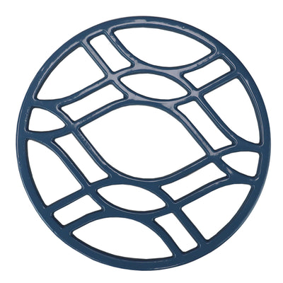5 of 10:Home Basics Iris Collection Cast Iron Trivet, Slate Blue 