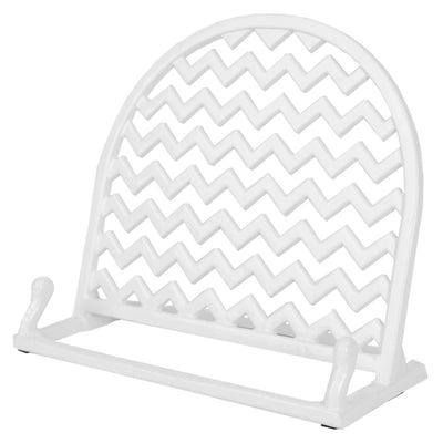 1 of 3:Home Basics Cast Iron Chevron Design Cookbook Stand, White, 10.5x5.5x9 Inches 