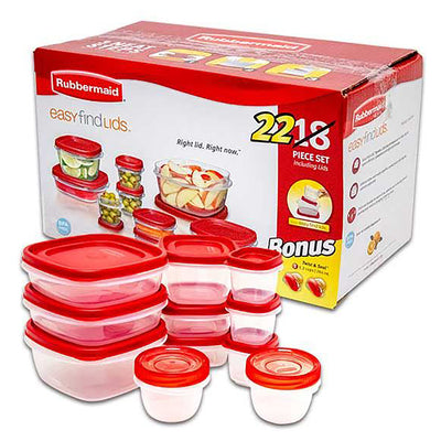 1 of 1:Ensemble de 22 boîtes de conservation alimentaire Rubbermaid Easy Find Lids, sans BPA 