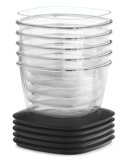 1 of 5:Ensemble de 5 contenants Rubbermaid Premier Easy Find avec couvercles, transparents, 7 tasses 
