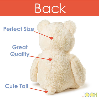 3 of 8:JOON Énorme ours en peluche avec ruban, couleur crème 