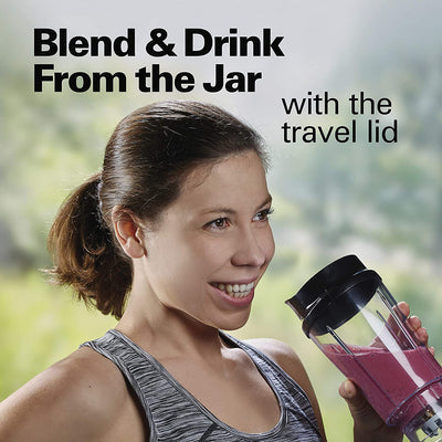 2 of 7:Hamilton Beach Personal Creations Single-Serve Blender With Travel Lid, Black, 14 Ounces 
