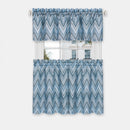 1 of 8:Avery 3-Piece Printed Kitchen Curtain Set, Blue, Tiers 58x36 Inches, Valance 58x14 Inches 