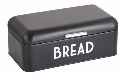 1 of 2:Boîte à pain en métal Home Basics, noire 