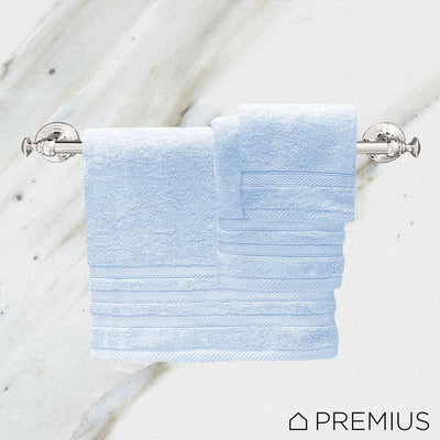 5 of 6:Juego de toallas de baño de algodón peinado Premius Premium de 6 piezas, azul cielo 