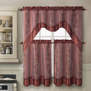 1 of 1:Daphne - Juego de cortinas de cocina bordadas de 3 piezas, color canela, 57 x 36 pulgadas 