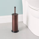 4 of 4:Brosse de toilette Home Basics en bronze avec support, 14,5 x 4,5 pouces 
