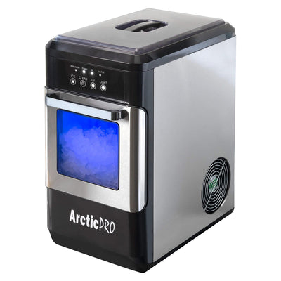 1 of 9:Arctic-Pro Ice Pellet Máquina de hielo portátil con luz ultravioleta y extracción de hielo, acero inoxidable negro 