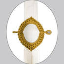 1 of 1:Premius Medallion Oval Decorative One Pair Curtain Tie Back, Gold, 9x6.5 Inches 