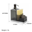 5 of 6:Home Basics Soap Dispenser and Sponge Caddy Organizer, Gray-Silver, 8x3x6.5 Inches 
