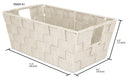 3 of 3:Home Basics Polyester Woven Strap Storage Basket, Ivory, Small, 11.5x6.5x4.5 Inches 