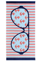 2 of 2:Seedling By Thomas Paul Sunglasses Design Beach Towel, Blue-Red, 36x72 Inches 