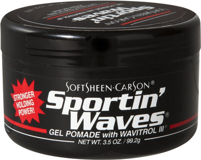 1 of 1:Softsheen-carson Sportin' Waves Maximum Hold Pomade Black - 3.5 onzas 