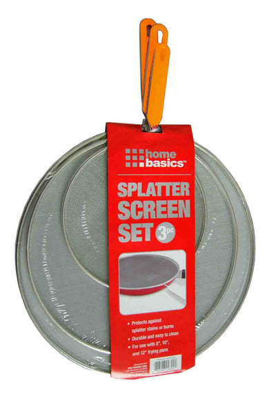 1 of 3:Home Basics 3-Piece Splatter Screen Set, Colors May Vary 