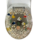 1 of 1:Elegant Touch Fish Design Polyresin Standard Toilet Seat, Clear 
