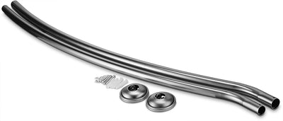 2 of 4:Home Basics Steel Curved Shower Rod, Satin Nickel, Adjusts 42-72 Inches 