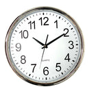 1 of 1:Reloj de pared redondo Harko con números moldeados, borde plateado, 15 pulgadas 