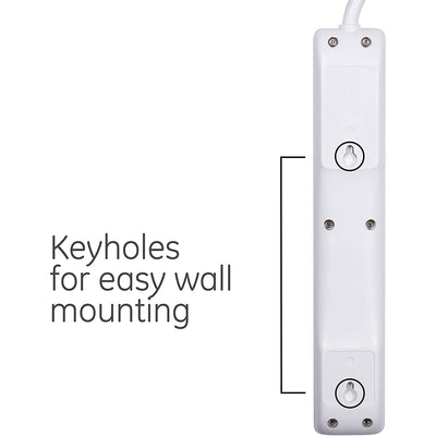 3 of 4:GE 6 Outlet Power Strip, White, 2 Feet 