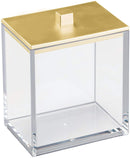 4 of 4:InterDesign Clarity - Tarro para tocador de baño, color dorado transparente, 3.5 x 5 x 4 pulgadas 