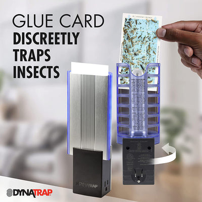 6 of 7:DynaTrap Flylight Indoor Plug-In Fly Trap with 2 AC Outlets, Black 
