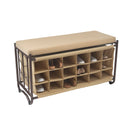 2 of 4:Organízalo todo Zapatero y banco de almacenamiento, bronceado, 17.5 x 39.8 x 22 pulgadas 