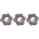 1 of 1:PREMIUS 3-Piece Flower Decorative Mirror Set, Grey, 26x9 Inches Overall 