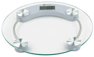 2 of 7:Báscula de baño de vidrio digital redonda Home Basics, 13X1.25 pulgadas 