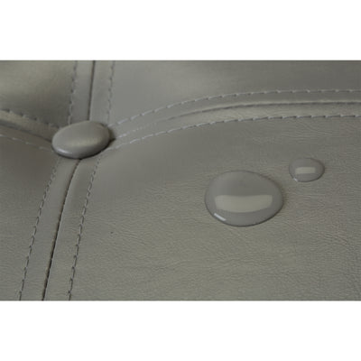 4 of 4:Simplify Faux Leather Folding Storage Ottoman Cube in Grey 