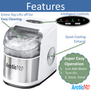 2 of 8:Arctic-Pro Easy Clean Flip-Top Lid Portable Ice Maker, White-Stainless Steel 