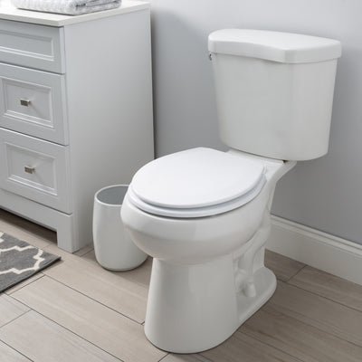 1 of 2:Bath Bliss Beveled Standard Round Toilet Seat, White 