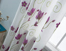 4 of 8:Panel doble con bordado floral Vittoria con cenefa adjunta, morado, 54 x 84 pulgadas 