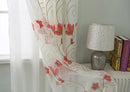 4 of 6:Vittoria Floral Embroidered Double Panel With Attached Valance, Coral, 54x84 Inches 