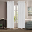 1 of 1:Melanie Faux Silk Rod Pocket Window Panel, White, 55x84 Inches 