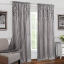 1 of 3:Panneau passe-tringle double épaisseur en satin écrasé Willow, gris, 42 x 84 pouces 