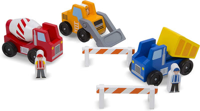 1 of 4:Melissa & Doug Construction Vehicle Wooden Play Set, 8 Pieces 