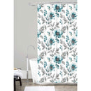 1 of 1:Blossom Printed Canvas Shower Curtain, Teal-Grey, 70x72 Inches 