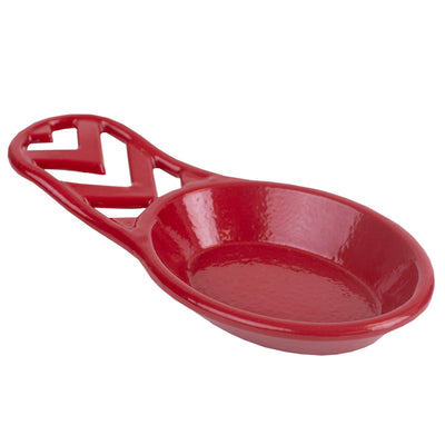 6 of 8:Home Basics Cast Iron Chevron Design Spoon Rest, Red, 7.5x3.5x1.3 Inches 