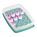 1 of 2:Rubbermaid Devilled Egg Keeper Holder, azul, 20 huevos 