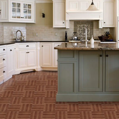 2 of 3:Tivoli Medium Oak Plank-Look 12x12 Self Adhesive Vinyl Floor Tile - 45 Tiles/45 sq. Ft 