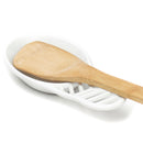 2 of 5:Home Basics Cast Iron Lines Design Spoon Rest, White, 7.5x3.5x1.3 Inches 