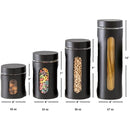 3 of 4:Home Basics 4 Piece Essence Collection Stainless Steel Canister Set, Black 