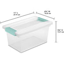 2 of 2:Sterilite Stackable Medium Clip Box Container With Latches, Clear, 7x11.5x5.5 Inches 