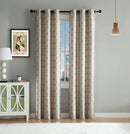 1 of 1:Eli 2-Pack Jacquard Design Grommet Window Panel, Taupe, 76x84 Inches 