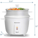 4 of 9:Maxi-Matic Elite Gourmet Rice Cooker With Steam Tray, White, 16 Cup 