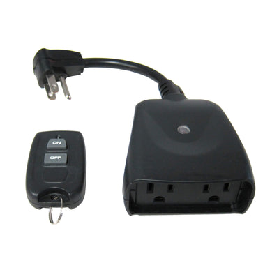 2 of 3:Bright-Way RCS56271 Receptor de 2 salidas de control remoto para interiores y exteriores, alcance de 80 pies 