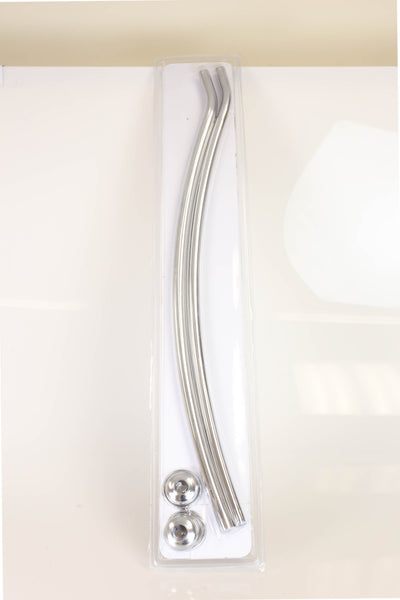 3 of 3:Home Basics Steel Curved Shower Rod, Chrome 