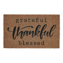 1 of 1:Grateful Thankful Blessed Coir Outdoor Mat, 18x30 Inches 