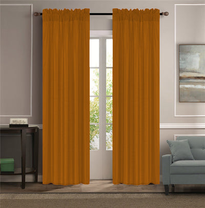 1 of 1:Melanie Faux Silk Rod Pocket Window Panel, Coffee, 55x84 Inches 