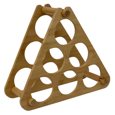 2 of 5:Étagère à vin pliable à 9 niveaux en bambou Home Basics, naturel 